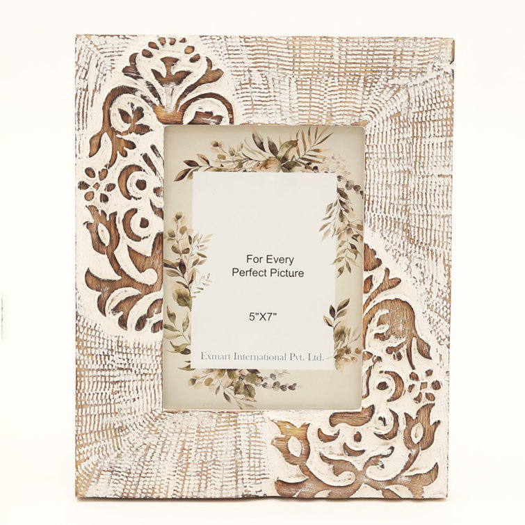 Ophelia & Co. Petra Handmade Wooden Carving Photo Frame 4'' x 6